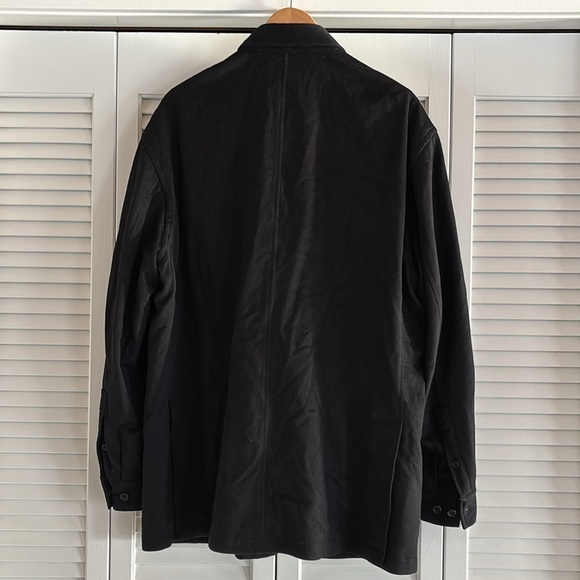 Facconable Wool Lined Overshirt Jacket Men’s Black Button Front French Size XL - Picture 4 of 14